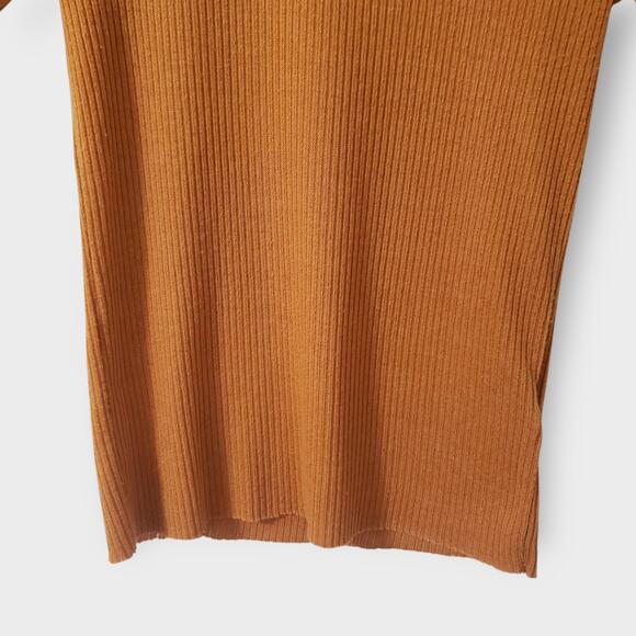 Revolve Nation Ltd Ida Ribbed Mockneck Tee Shirt Butterscotch Yellow XS Basics - Picture 3 of 13